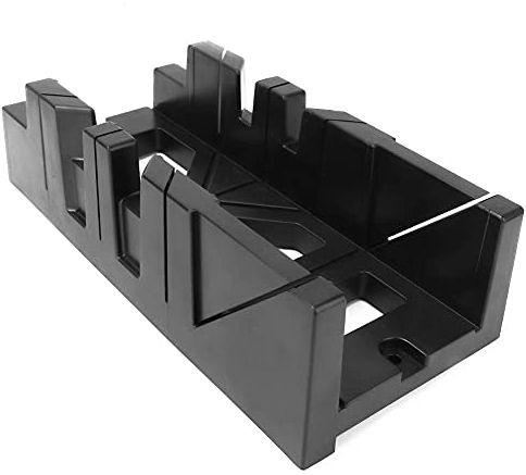 Fafeicy Mitre Box, 285x90x50mm/11.2x3.54x1.97in Miter Saw Box, 0/45/90 Degree Mitre Block, Wood Gypsum Cutting Tool for Wood, Black