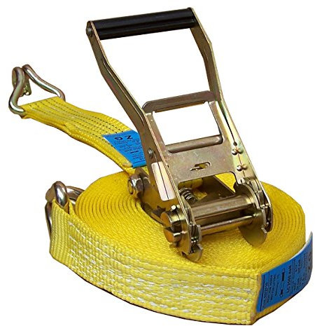 SHZ Ladungssicherung Cargo Strap 5t/10m Gelb Polyester Spitzhaken 50mm Standardratsche 10m