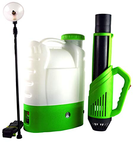 XUMI Pulverizador de Niebla electrostática 16L, Mochila con batería ULV Fogger Machine, Atomizador eléctrico Recargable con boquillas reemplazables,Verde