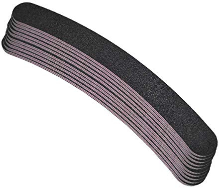 EuBeCos Lot de 10 limes à ongles professionnelles de qualité supérieure - Noir - Grain 180/180 - Fabriquées en Allemagne
