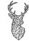 Pet-Jos Wanddeko Hirsch Wanddekoration Deer Hirschkopf Holz Hirsch Wanddekoration Geometrische Ornamente Minimalistische Wandkunst Hängende Dekoration
