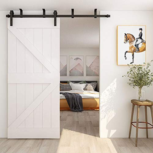 WOLFBIRD 4FT/121CM Binario per Porta Scorrevole Accessori Collegabile al soffitto kit ferramenta con staffa a L Ferramenta per porte scorrevoli stile di montaggio superiore - Forma J