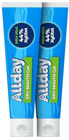 Allday Gel per bocca secca - Xilitolo a massima, azione rapida, non-acidic (2 tubi all'interno di una confezione)