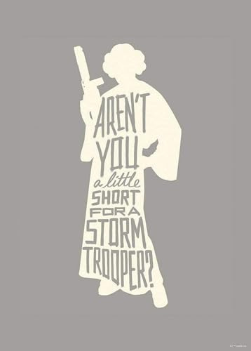 Komar Wandbild - Star Wars Silhouette Quotes Leia - Größe: 50 x 70 cm (ohne Rahmen) - Dekoration, Kinderzimmer, Poster, Kunstdruck