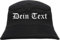 Individueller Fischerhut - altdeutsch gerade - Bucket Hat mit Wunschtext Bedruckt Schwarz L