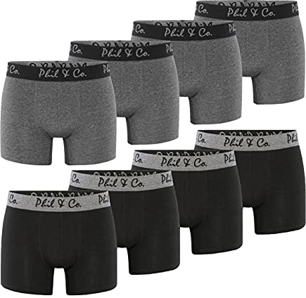 Phil & Co. Berlin 8er Pack Herren Unterhosen Retropants Trunks Farbe Schwarz/Anthrazit Größe 4XL