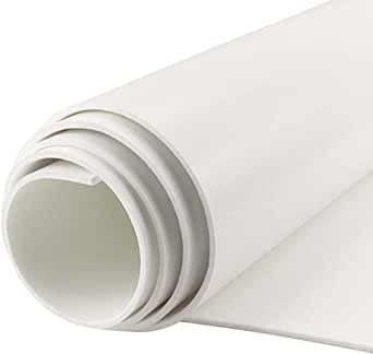 Rouleau de Mousse Autocollante 300mm x 3mm x1.5m Plaque de Mousse de Néoprène Multifonction Anti Vibrations Antidérapantes Protège Vos Meubles et Plancher Tapis de Mousse DIY Facile à Couper (Blanc)