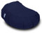 Yogan Cuscino da yoga a mezzaluna | Scafi di grano saraceno | cotone biologico | Rivestimento rimovibile e lavabile (blu navy)