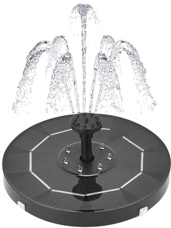 Fontaine solaire à LED, pompe de fontaine solaire avec lumières LED Empêche la pompe à eau solaire à combustion sèche pour bassin BirdBath Garden 3.5W(LE NOIR)