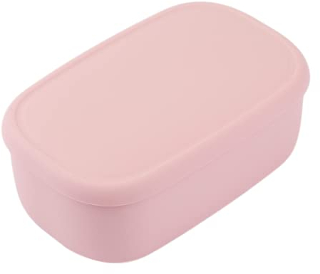 BLUE GINKGO Recipiente grande de silicona - Recipiente grande de almacenamiento de alimentos de silicona con tapa | Libre de BPA, hermético, apto para lavavajillas y congelador (47 oz) - Rosa L