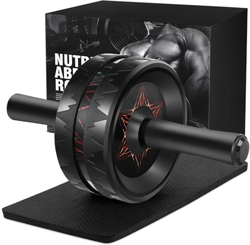 AB Roller Wheel - Ab Roller for Abdominal Workout and Core Strength Training, Portable Ab Wheel Roller Exercise for Men Women Fitness Lover, No Noise Ab Wheels with Thick Knee Pad for Home Gym &Travel