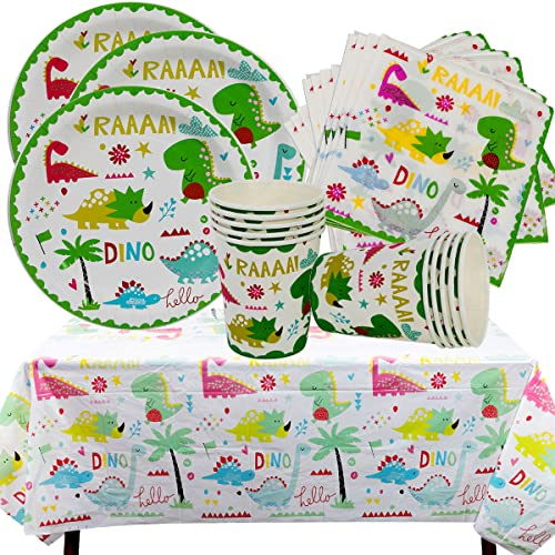 Set de table d'anniversaire dinosaure, décorations d'anniversaire, fournitures pour fête d'anniversaire d'enfants, décorations de table d'anniversaire pour enfants