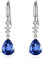 Sterling Silver Dangle Earrings for Women, Hypoallergenic Blue Cubic Zirconia Teardrop Dangle Drop CZ Earring Jewellery Gifts for Girls, Silver