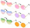 Aurasky 6 Paar Herz/Rund Party Brillen, Retro Party Sonnenbrille, Party Brille Bunt, Hippie Gläser Brille für Party Foto Requisiten Fasching Halloween Geburtstagsfeier