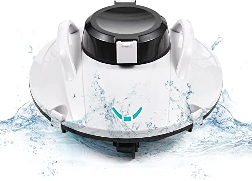 Kavolet Poolroboter, Akku-Roboter-Poolreiniger, 35 W Pool-Vakuum 90 Minuten Leistungsstarke Reinigung, LED-Anzeigen, Automatisches Parken, Vollautomatisch Kabellos Poolsauger für 800 Fuß Pools