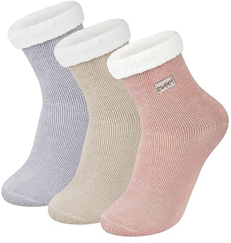 Kotashion Women's Fluffy Warm Thermal Cosy Fuzzy Cozy Bed Socks - Soft Home Socks for Women & Girls - Sweet Christmas & Birthday Gifts