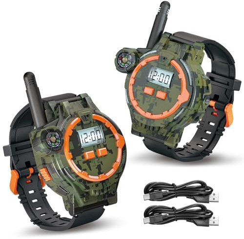 Rechargeable Walkie Talkies for Kids,Two-Way Radio Walky Talky with Flashlight Children Long Range,2 Pack Interphone Toy for Kid Age 6-12 Outdoor Game for Kids Ages 4-8 Gifts for Boy and Girl