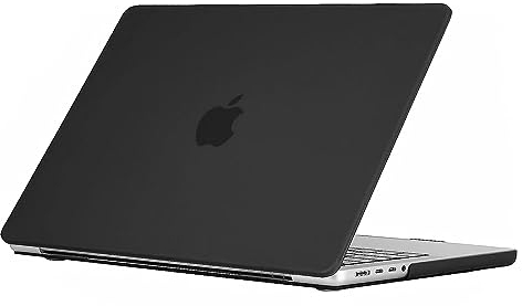 EooCoo Hülle kompatibel mit MacBook Pro 14 Zoll (2021-2024 Freisetzung) M4 M3 M2 M1 A3112 A3185 A3401 A2992 A2918 A2779 A2442 Pro/Max, Hartschalen Schutzhülle Kunststoff Matt Case, Schwarz