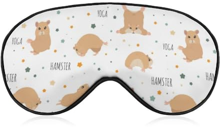 Lustige Yoga-Hamster-Fitness-Schlafmaske für Männer, Frauen, Teenager, Kinder, Nachtschlaf, Augenschattenabdeckung, Komfort für Reisen, Yoga, Nickerchen