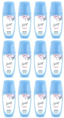 Secret Roll-On Antiperspirant and Deodorant for Women, 24hr Sweat & Odor Protection, PH Balanced Formula, Powder Fresh Scent, 1.8 oz (Pack of 12)