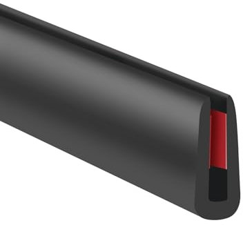 Gummikantenschutz, 1 mm selbstklebender U-Kanal-Kantenschutz, flexibler Autotürkantenschutz, U-förmiger Kantenschutz für Blech, Länge 6 m, Farbe schwarz