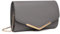 Miss Lulu Damen Umschlag Clutch Elegant Abendtasche Brauttasche Umschlag Clutch Tasche Handtasche mit Kette für Hochzeit Party Prom Grau