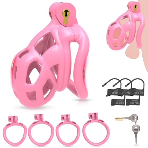 BDSMYEE Keuschheitskäfig Cobra mit 4 Hodenringe Peniskäfig Chastity Cage Male erotisches Sex Spielzeug für die Männer Keuschheitsgürtel für Herren Sex Toyset Herren (M)