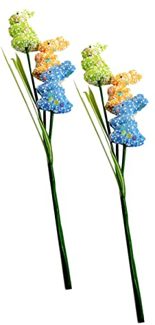 Warmhm 2stücke Ostern Kaninchen Bastelset Bunte -Dekoration Für Blumenstecker Osterdekoration Für Zuhause Geschäfte Und Partys Zufällige Farben