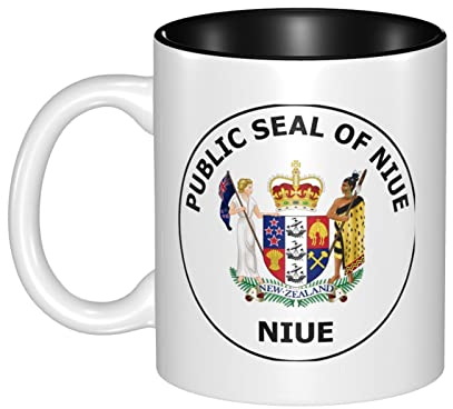 Tazze Da Tè 330Ml Stemma Pubblico Di Niue Tazza Personalizzata Con Manico Tazza Di Latte Personalizzata Tazza Ceramica Per Compleanno, Amica, Bambini