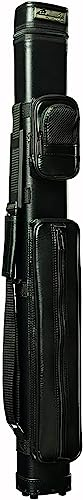 Merichealy Billard Queue Tasche Billard-Queue-Tasche, 5-Loch-Billardstangen-Aufbewahrungspaket, tragbare Aufbewahrungstasche, Billard-Queue-Abdeckung, für 2 Kolben und 3 Stangen-Black||90cm