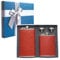 2 Pack Hip Flask for Liquor, 8oz + 12oz Hip Flask Set Stainless Steel Leather Hip Flask + Funnels, Leak Proof Pocket Hip Flask for Men (Brown)