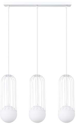 SOLLUX lighting - Brina Pendelleuchte - Hängeleuchte - Stilvolle Pendellampe - Lange Lebensdauer - Attraktives Design - Material Stahl - G9, 3x max 8W LED, ~230V, 50Hz - Weiß