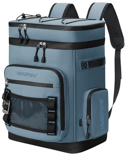 Hulongo 48Cans Kühlrucksack Wasserdicht Isoliert Rucksack Kühler für Damen & Herren Auslaufsicher Blau
