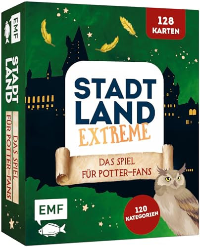 Kartenspiel: Stadt, Land, Extreme – Das inoffizielle Spiel für Harry Potter-Fans mit 128 Karten. Der Spieleklassiker ganz anders mit 120 magischen Kategorien und Aktionskarten für alle Potter-Fans