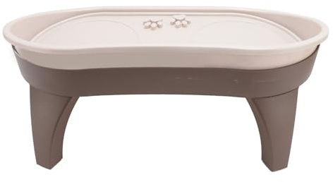 ZJchao Raised Dog Bowl Stand, Neck Spine Antislip, Easy to Assemble Elevated Dog Food Tray, for Pets with Splash Guard Protection, Anti Scratch Foot Pads, Dishwasher Safe,
