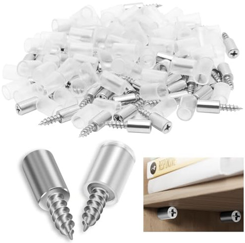 AMSGANK Regalbodenträger 50 Stück, Einlegeboden Halter mit Silikonkappen Bodenträger Regalbodenhalter Regalstifte Regalböden Halterung Selbstschneidende Fachbodenträger für Möbel Schrank