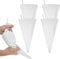 Wanmu Lot de 4 poches à douille réutilisables en toile pour décoration de gâteaux - Sacs à douille en tissu blanc - Sacs à douille à douille à suspendre - 40,6 cm