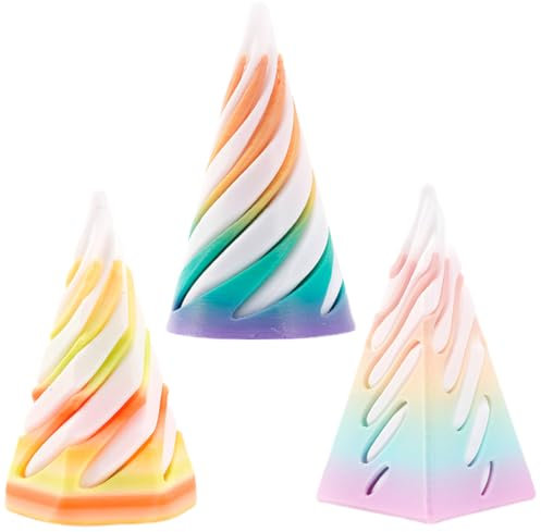 NOPKESV 3PCS 3D-Druck Spiral Cone Fidget Toy Pyramid Spirale Spielzeug Passthrough Sculpture Skulptur Stress Relief Desktop Dekorationen Spielzeug für Kinder Erwachsene Geschenk