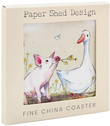 The Leonardo Collection Paper Shed Design Pig & Duck Coaster | Office, Home & Kitchen, Decorative Home Accessories, Tea & Coffee