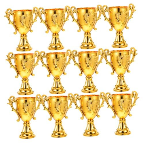 TEMPNAP 12Pcs Aufbewahrungsbox für Trophäen aufbewahrungsbehälter Mini -Trophäe Partygeschenke für Spiele Trophäen vergeben Trophäen für Pokale kleine Trophäe Plastik Golden
