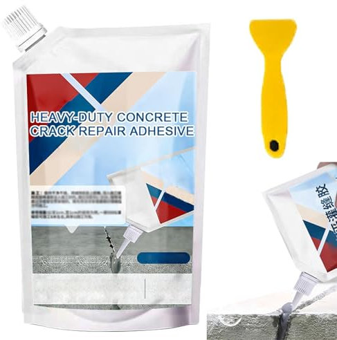 Heavy-Duty Concrete Crack Repair Adhesive, 500g Beton Versiegelung Wasserdicht, Zementrissfüller, Betonriss Reparatur Asphaltrissfüller, Schnell Trocknend Beton Rissfüller für Haus (Grau, 200g)