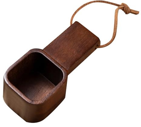Cuchara de café de madera sólida, cucharada de cucharadas de madera, herramienta de medición de café, compacto, liviano, 4 x 3 x 8 cm, para té, harina, granos de café