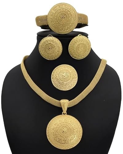 Nigeria Sets Für Frauen Hochzeit Armbänder Äthiopischen Gold Farbe African Dubai Türkischen Schmuck Braut Ring