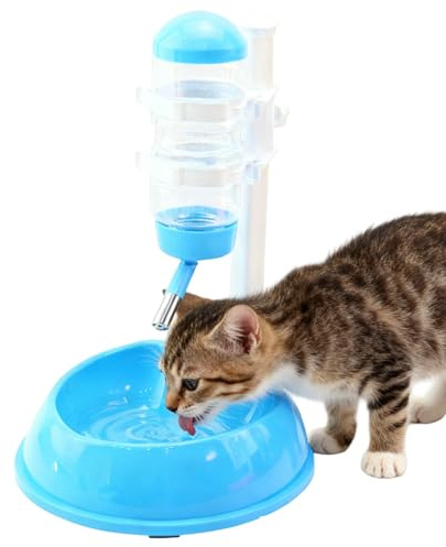 Distributeur Automatique d'eau pour Chats - Bouteille Réglable en Hauteur - Fontaine À Eau Anti-Goutte Amovible avec Support | pour Petits Animaux, Hamster, Écureuil, Lapin