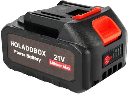Batteria al litio da 21 V - 4,0 Ah Batteria di ricambio con indicatore LED compatibile con soffiatore per foglie e mini motosega senza fili da 4 pollici/6 pollici