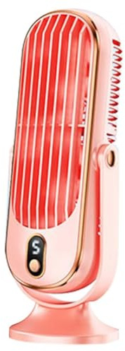 HWIREUIGT 720° Flippable Bladeless Tower Fan, Oscillating Silent Fan with 5 Modes, Efficient for Bedroom Pink