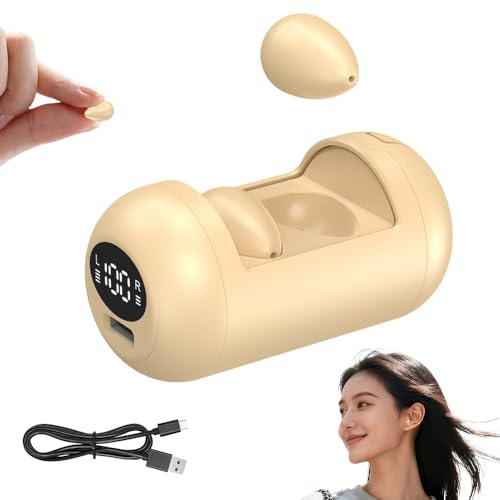 KQWVZ Auriculares para Dormir, Auriculares Mini para Dormir Bluetooth, Mini Auriculares Invisibles para Dormir, Auriculares Inalámbricos, Mini Auriculares Inalámbricos Bluetooth para Oreja Pequeña