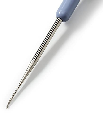 Prym PRYM_175323-1 Häkelnadeln KST-Griff ST 1,00 mm silberfarbig Garn-Häkelnadel, Stahl, 1 mm