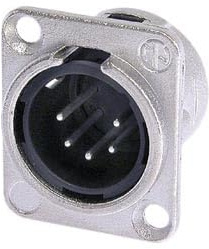 Neutrik - XLR-EINBAUBUCHSE, 5-POLIGER CHASSISTECKER, Silber BESCHICHTET, VERNICKELT, D-GRÖßE