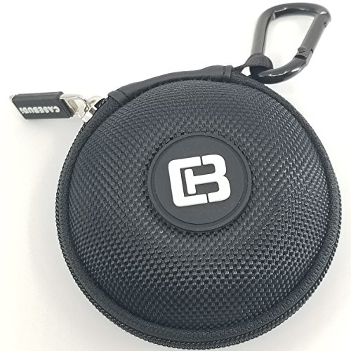 CASEBUDi - kleine schwarze Tasche für Kopfhörer, Bluetooth Headsets, Münzen, Apple iPod Nano oder Shuffle